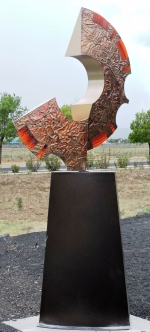 ABSTRACT copper glass bronze